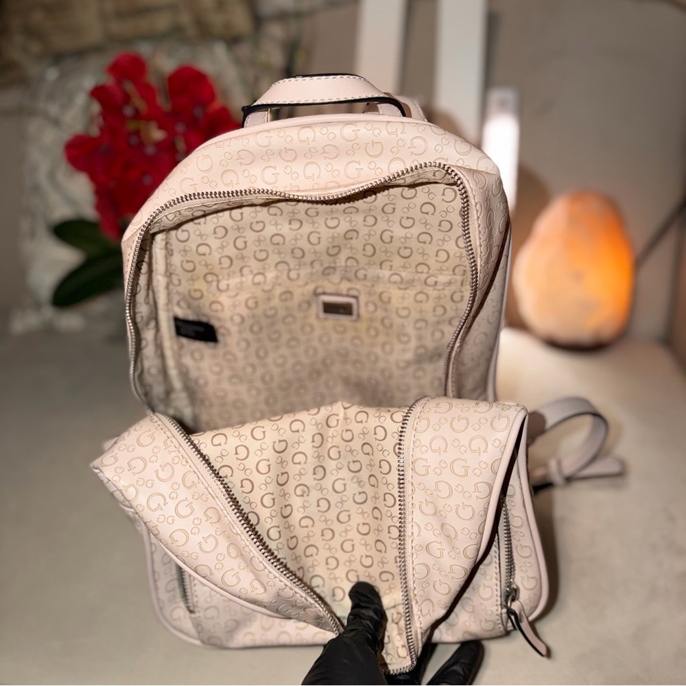 GUESS Light Pink Monogram Backpack READ descripti… - image 10